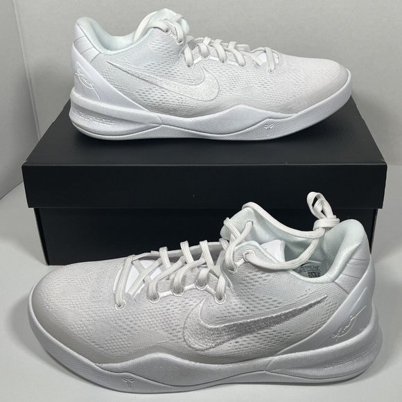 Nike Kobe 8 Protro Halo Triple White GS  New FN0266-100 Size 10
